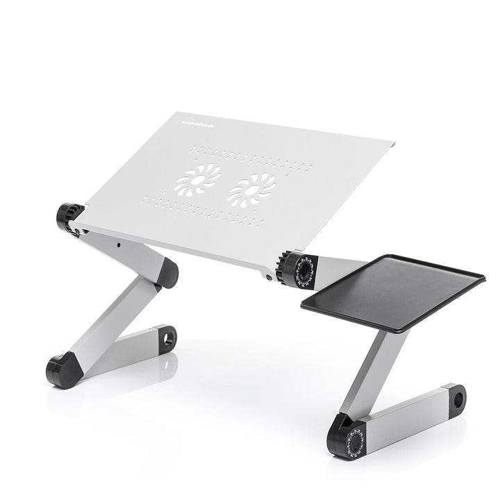 Support ergonomique ajustable pour ordinateur portable, parfait pour éviter les douleurs et travailler sainement.