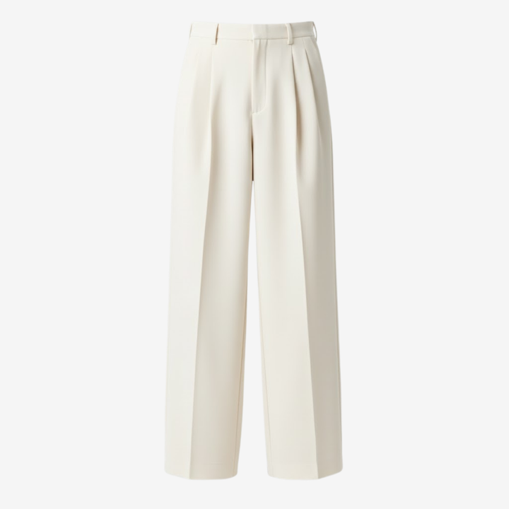 Vêtement homme: pantalon plissé large pour un style décontracté moderne. Élégant et confortable.