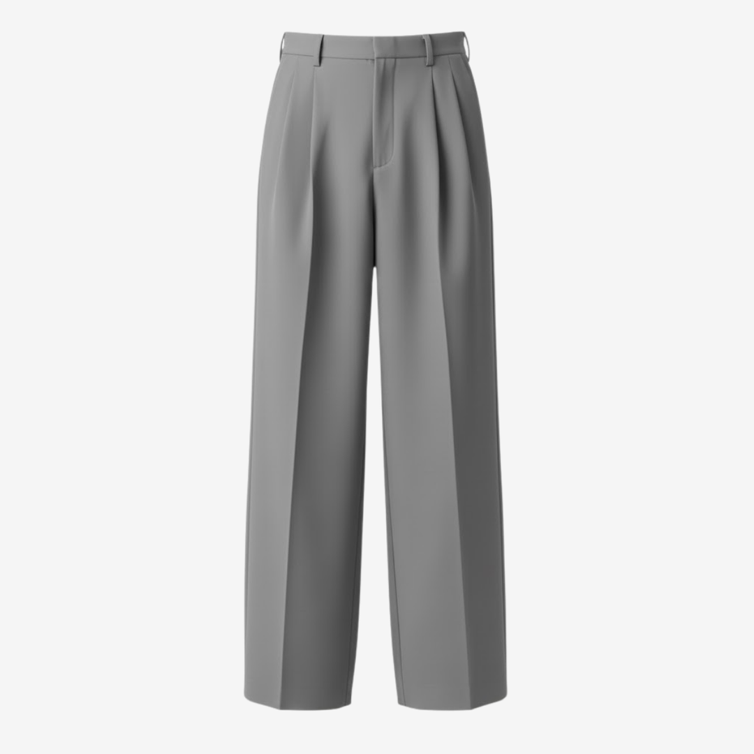 Pantalon plissé pour homme, coupe ample et moderne. Idéal pour un look élégant et confortable.
