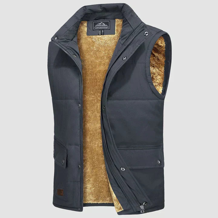 Bodywarmer d'extérieur homme, coupe ajustée, couleur verte, parfait pour la randonnée et le sport.