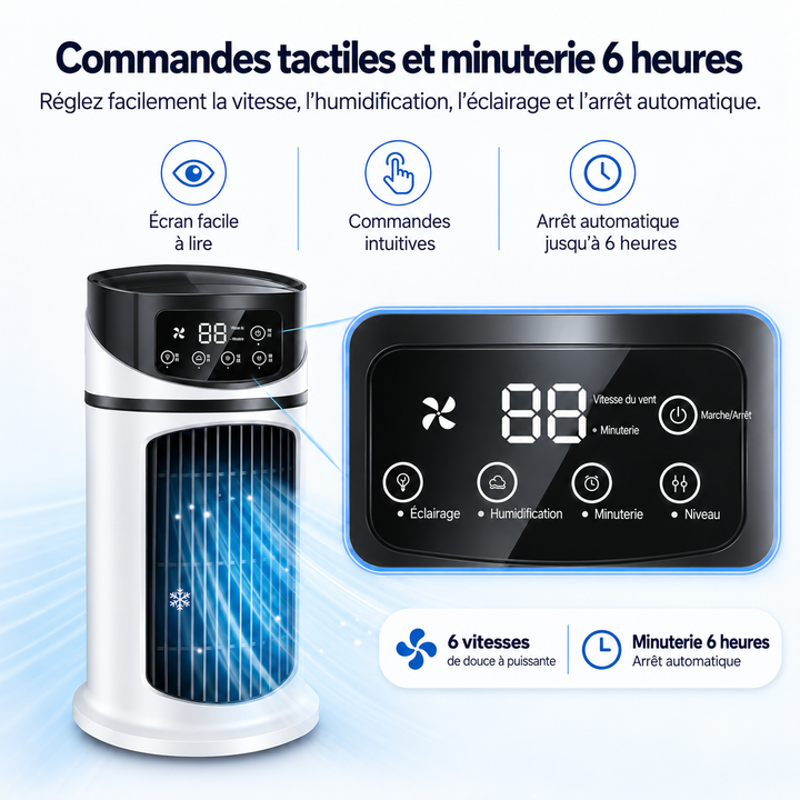 Ventilateur de bureau USB compact avec refroidissement personnel pour le bureau ou la maison. Ventilation efficace.