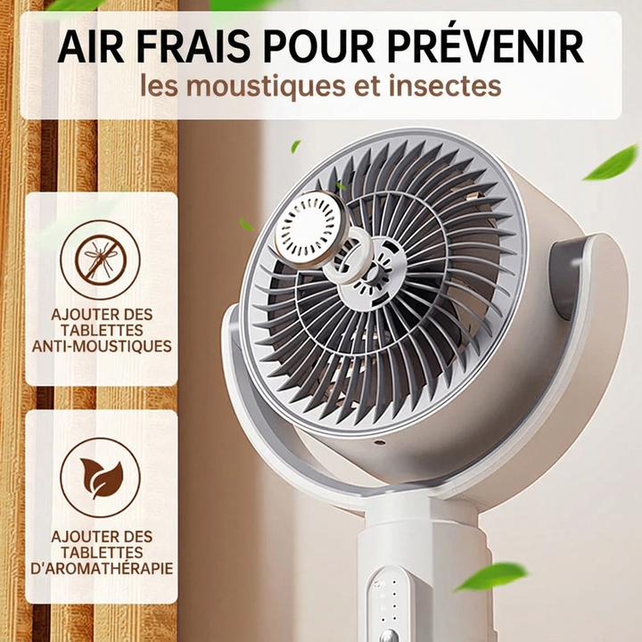 Ventilateur sur pied ultra-silencieux, parfait pour maison ou bureau. Télécommande pour un rafraîchissement confortable et optimal.