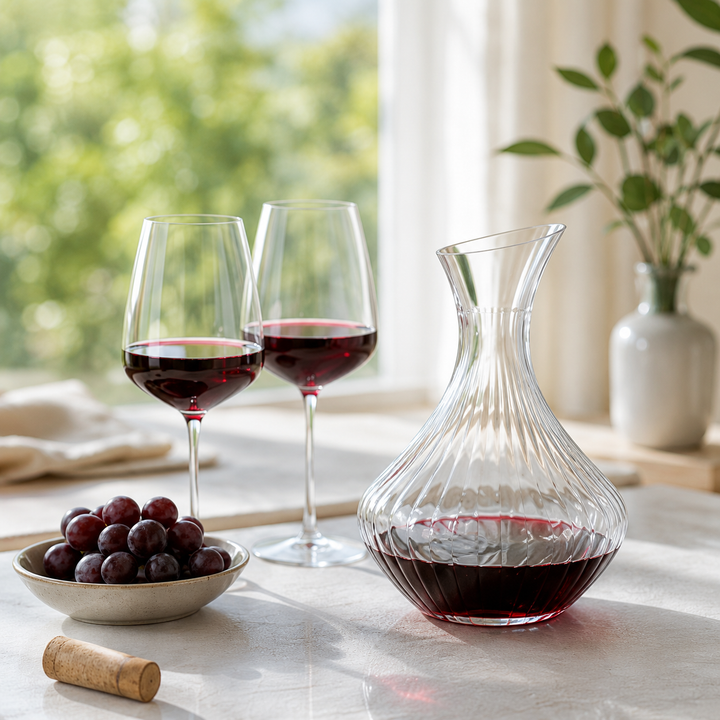 Superbe verre à vin en cristal, élément central des arts de la table modernes et raffinés.