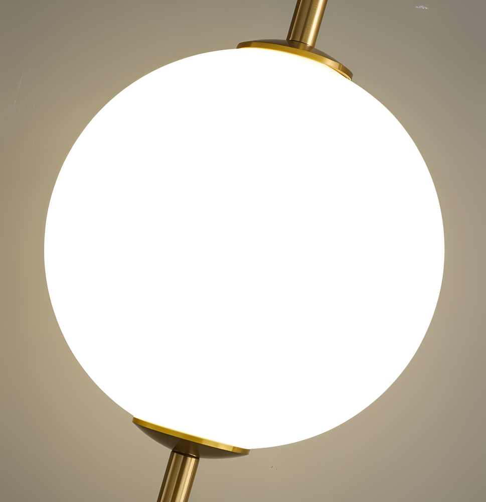 Lampe Gloriva contemporaine, suspension verticale pour salon, lumière chaude ou froide.