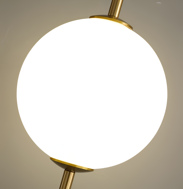 Lampe Gloriva contemporaine, suspension verticale pour salon, lumière chaude ou froide.