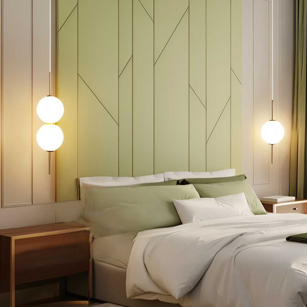 Luminaire Gloriva pour salle à manger, lampe moderne LED, design vertical, lumière neutre.