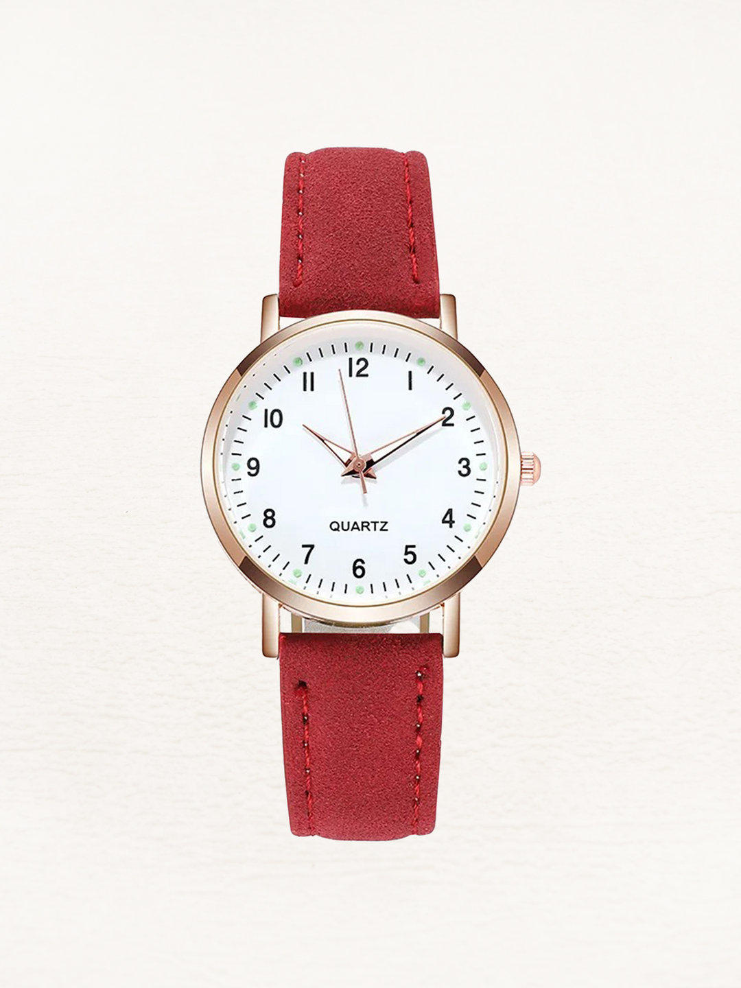 Montre-bracelet femme, or rose et cuir. Mélange parfait de chic et fonctionnalité, montre quartz. Mode.