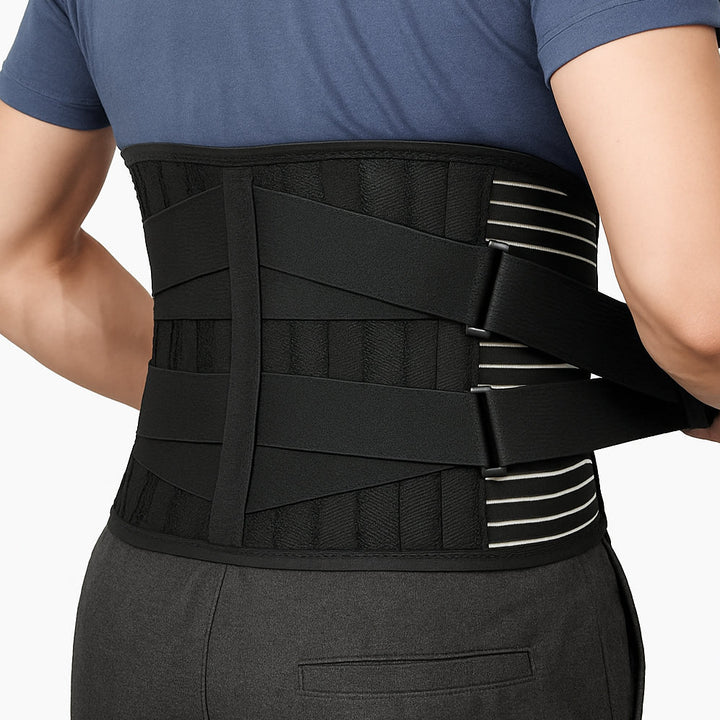 Ceinture lombaire unisexe pour homme et femme, soulage le mal de dos et offre un soutien dorsal quotidien ergonomique.