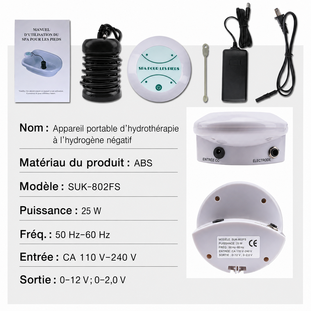 Détente assurée avec ce bain de pieds ionique, améliore la circulation et le bien-être total.