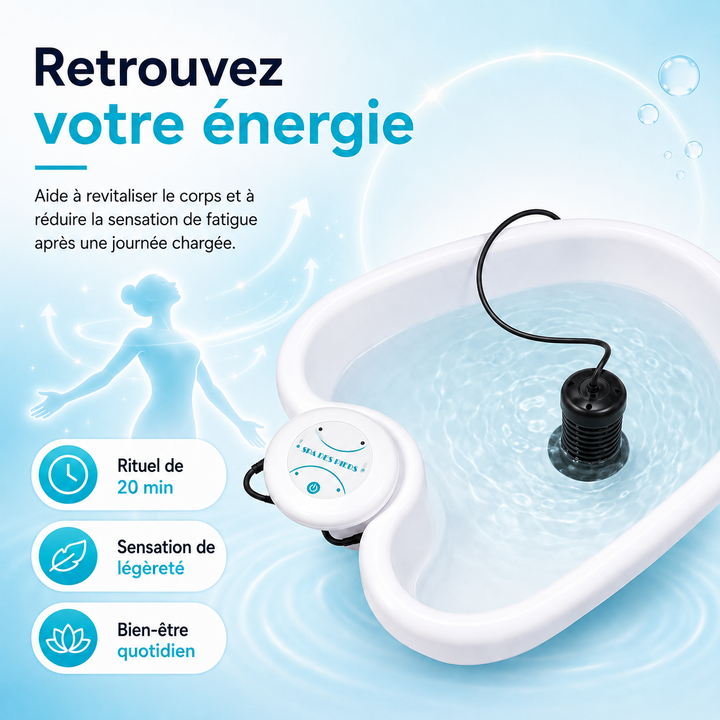 Appareil de soin des pieds ionique pour une détoxification douce et une relaxation optimale.