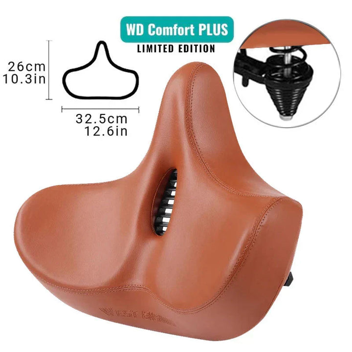 Selle de vélo avec amorti, idéale pour un confort accru et le plaisir de rouler.
