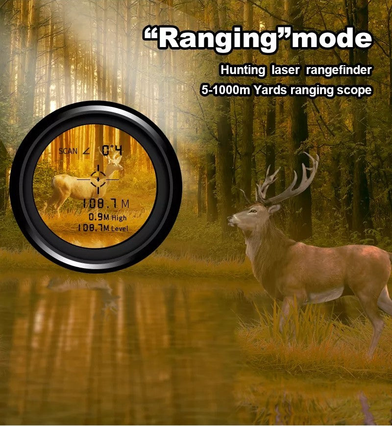 Outil de mesure de distance, idéal pour la chasse et les activités extérieures, haute précision.