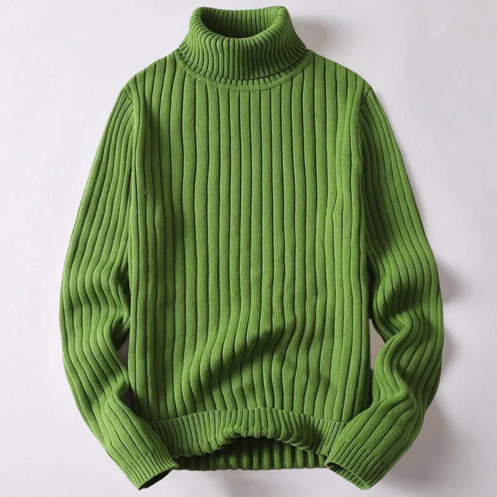 Pull homme à col roulé en maille douce, idéal pour le confort et le style élégant durant l'hiver.