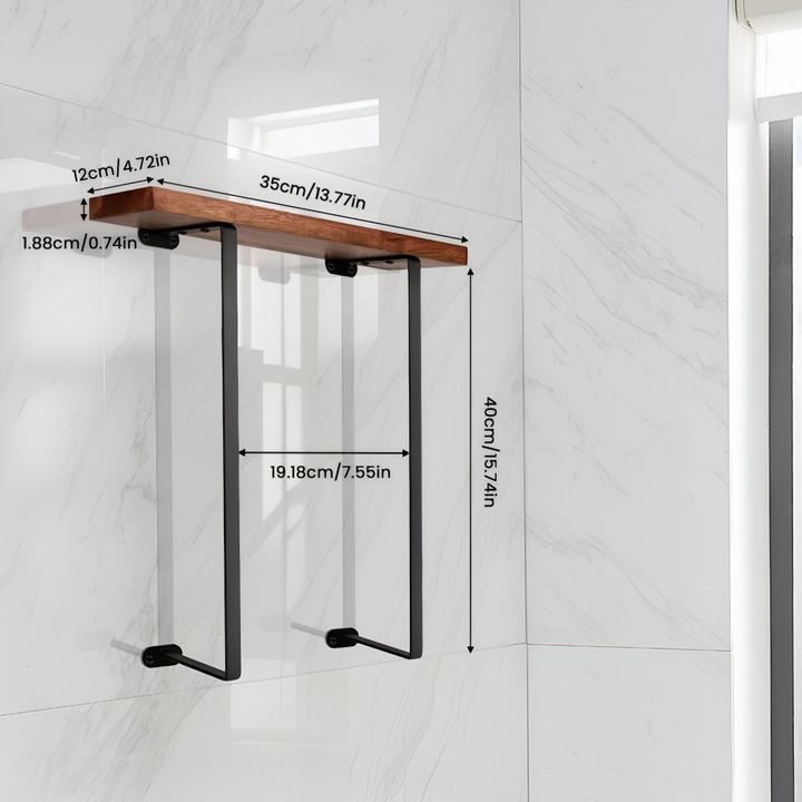 Accessoire de salle de bain NordLine Duo : porte-serviettes mural double en bois et métal, design et fonctionnel.
