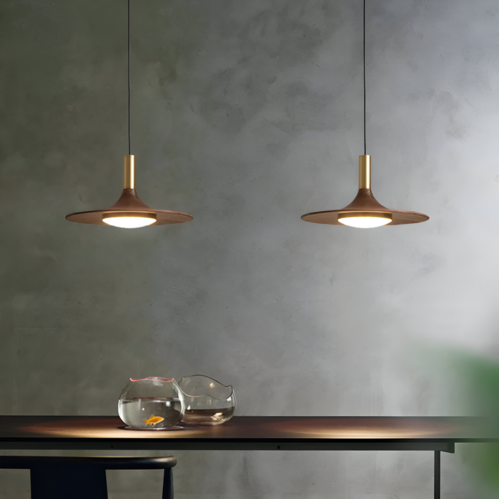 Lampe de plafond LED style nordique, design rond, luminaire suspendu moderne.