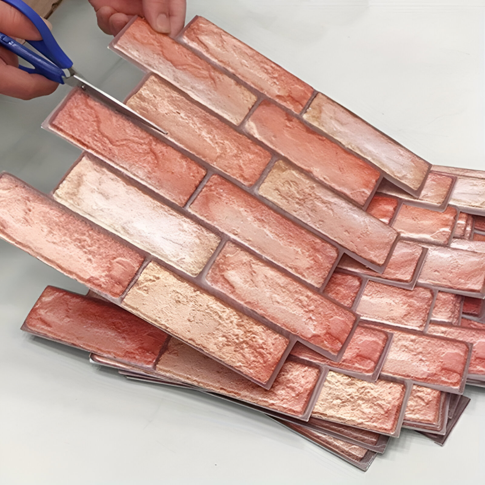 Panneau mural 3D auto-adhésif effet brique, en PVC résistant à l'eau, idéal pour une décoration DIY moderne.