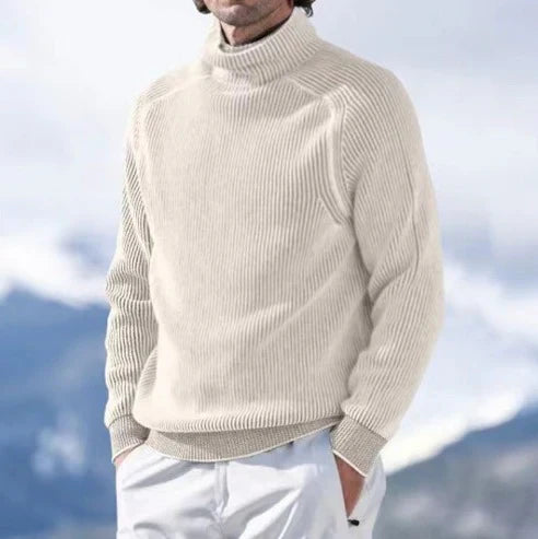 Pull col roulé homme élégant et chaud, parfait pour l'hiver. Un vêtement confortable de mode masculine.