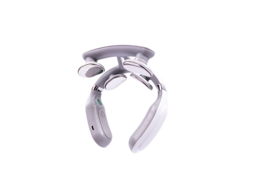 Outil de bien-être: appareil de massage du cou portable, chaleur et vibration anti-stress.