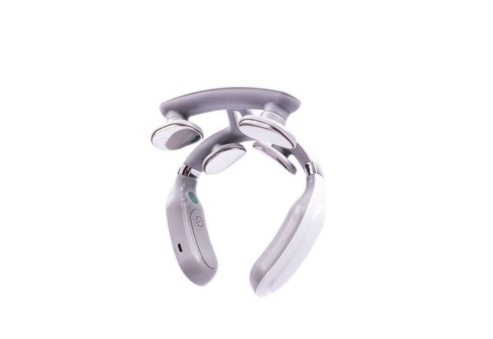 Outil de bien-être: appareil de massage du cou portable, chaleur et vibration anti-stress.