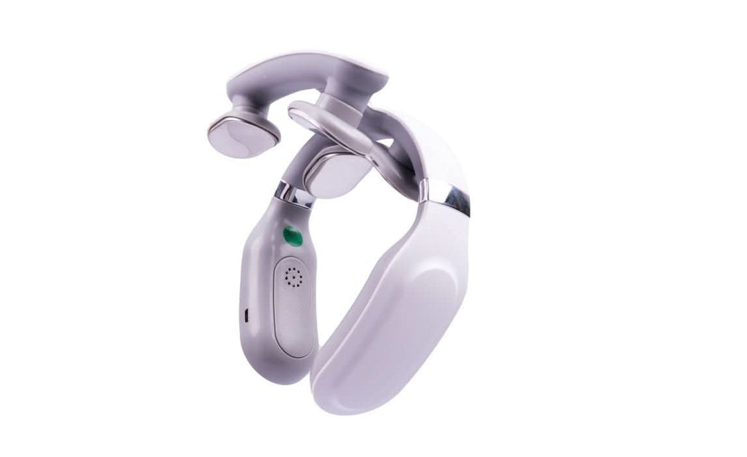Appareil de relaxation pour le cou, combinant chaleur, vibration et massage cervical profond.