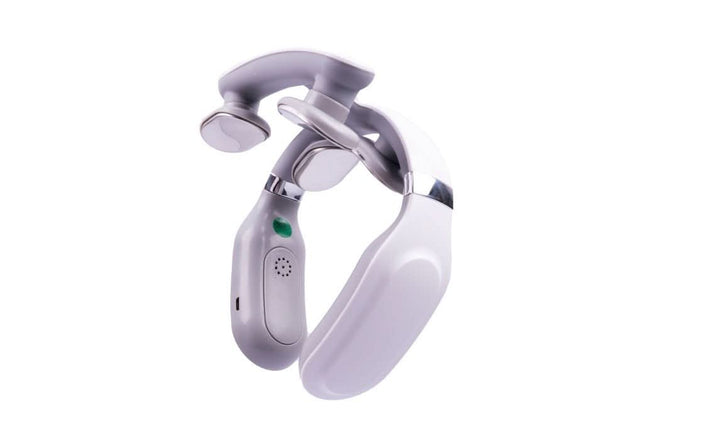 Appareil de relaxation pour le cou, combinant chaleur, vibration et massage cervical profond.