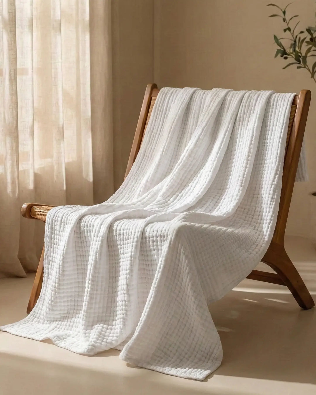 Plaid en coton, doux au toucher, respirant, pour lit ou canapé, idéal en toute saison.