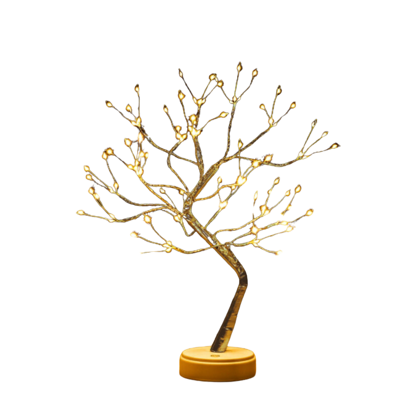 Lampe LED Arbre Bonsaï design, lumière d'ambiance chaude. Décoration intérieure élégante pour table ou bureau.