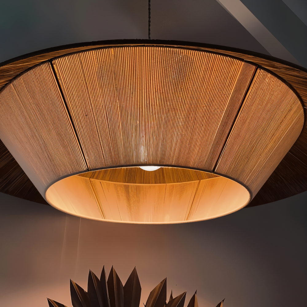 Suspension design Wabi-Sabi pour salon ou chambre. Lumière naturelle, apporte une touche zen à la décoration.