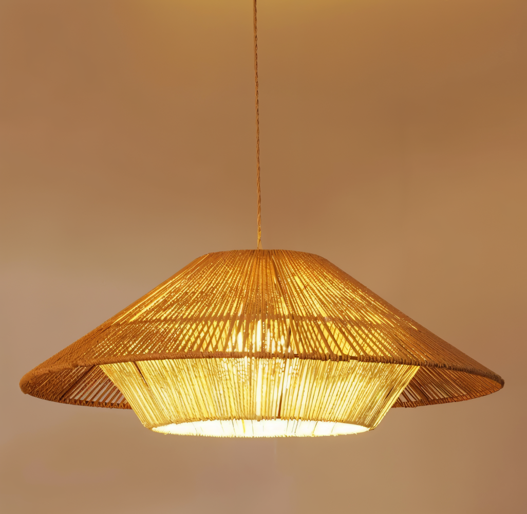 Luminaire suspendu Wabi-Sabi, inspiration japonaise. Idéal pour un éclairage zen et une ambiance chaleureuse à la maison.