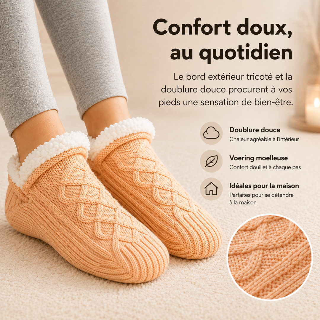 Chaussettes épaisses WinterWhisper pour la maison, confortables, chaudes et antidérapantes, unisexe.