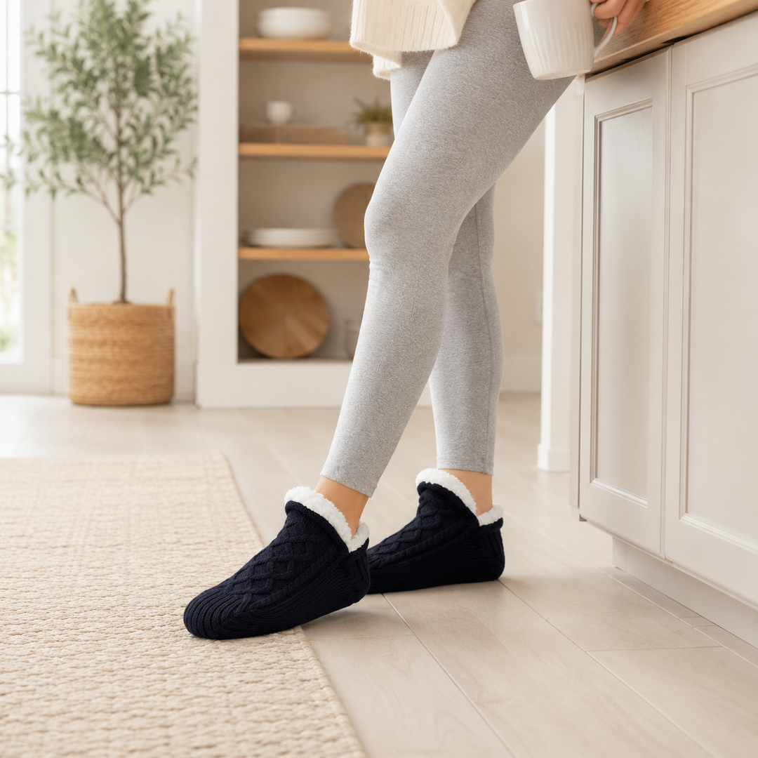 Chaussettes douillettes et chaudes pour hommes et femmes, idéales comme chaussons de maison thermiques.