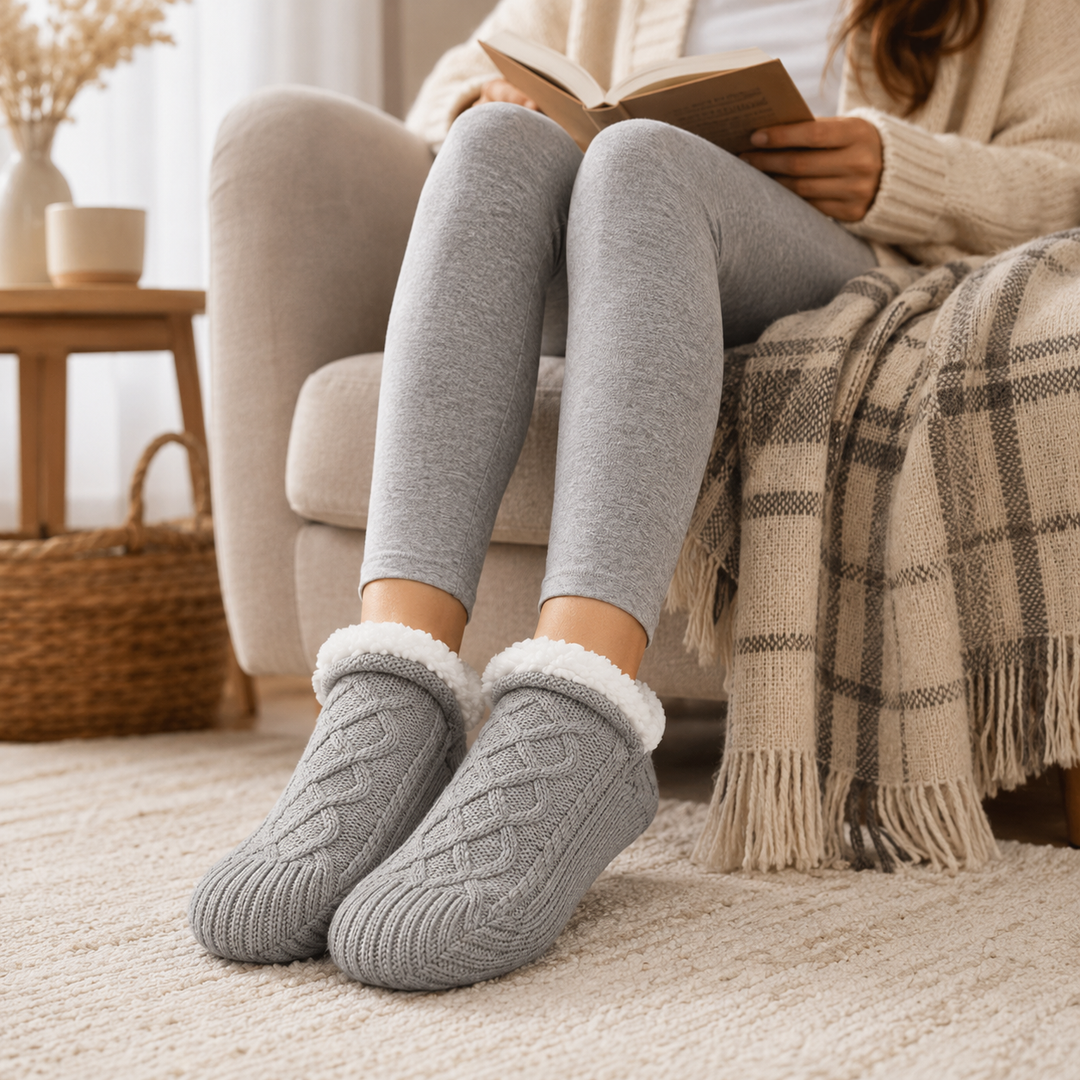 Chaussettes de sol en cachemire épaissi, chaleur maximale et confort pour vos pieds en hiver.