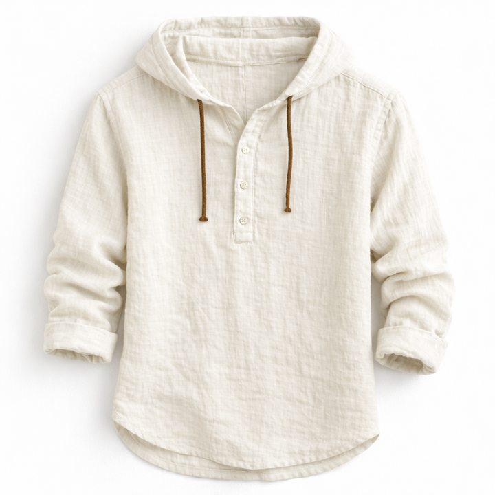 Chemise homme à capuche légère, parfaite pour l'été, les vacances et la plage, style décontracté.