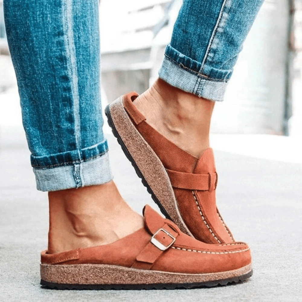 Chaussures confortables pour femme : sabots mules ergonomiques à bride ajustable, parfaites pour le printemps.