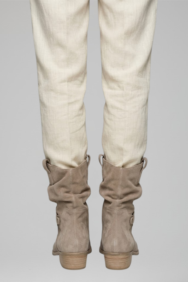 Bottes décontractées femmes mi-mollet, talon carré élégant, fermeture éclair pour un ajustement parfait.