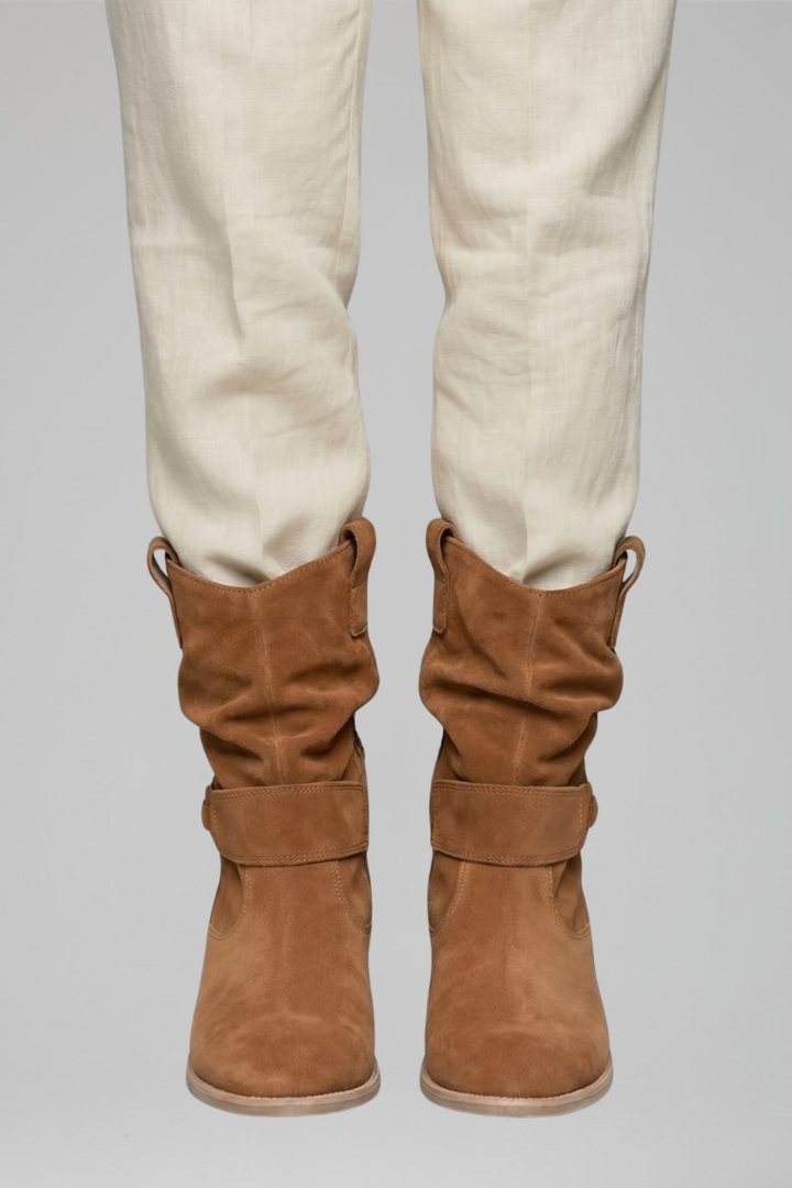 Bottes quotidiennes femmes, style mi-mollet décontracté, talon carré stable et fermeture éclair pratique, pour l'automne.