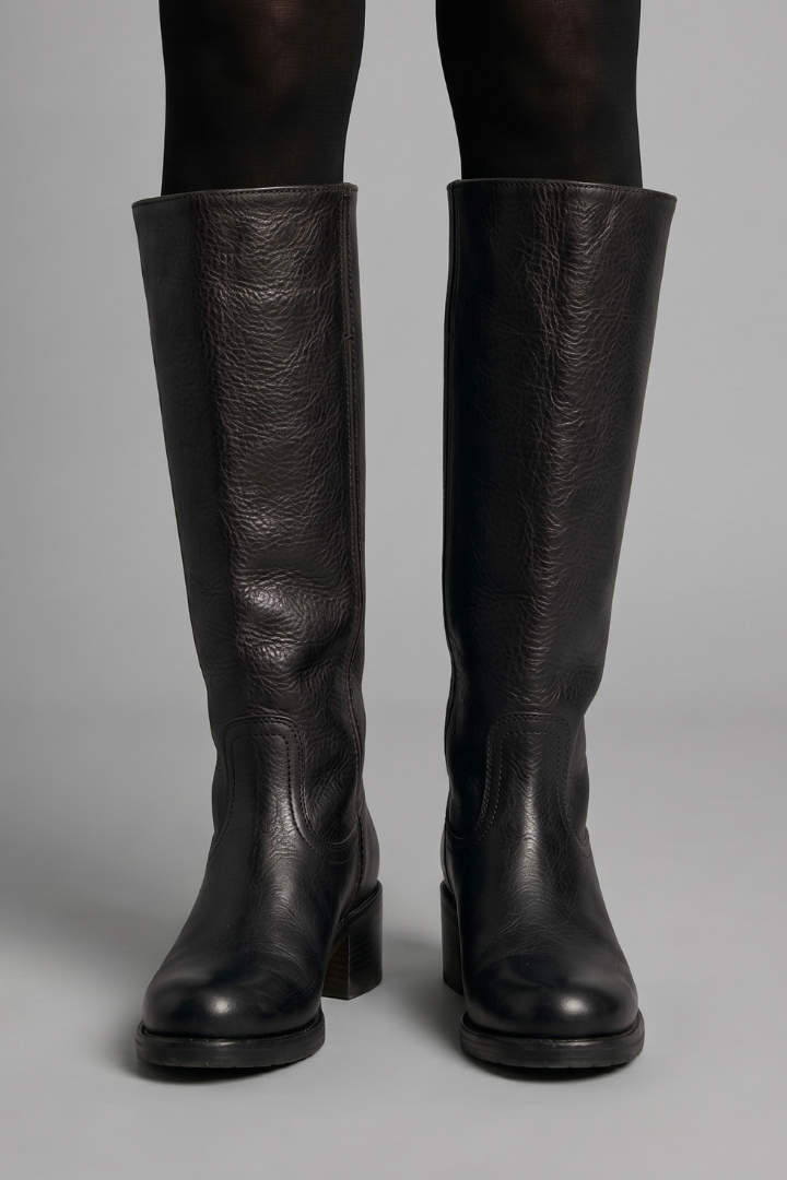Bottes pour femmes Ottavia, coupe mi-mollet, talon carré, idéales pour une démarche élégante et stable.