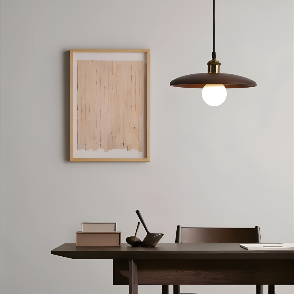 Éclairage intérieur, suspension chêne minimaliste, style japonais, pour salle à manger ou salon contemporain.