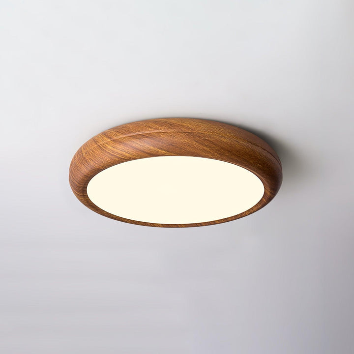 Lampe de plafond LED bois, design discret, impact visuel fort.