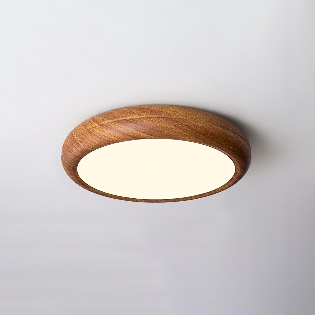 Éclairage LED d'intérieur, plafonnier bois, touche scandinave.