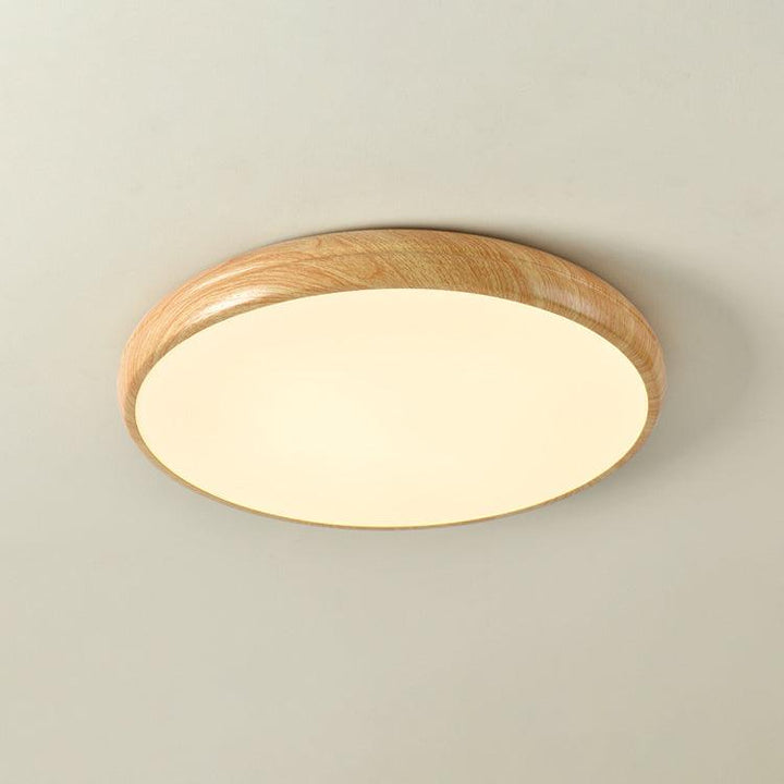 Plafonnier LED moderne, look scandinave bois, pour tout décor.
