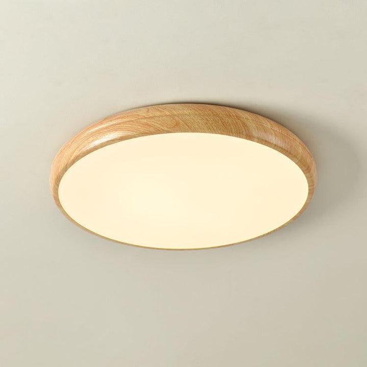 Lampe de plafond LED, design bois, performance et esthétique.