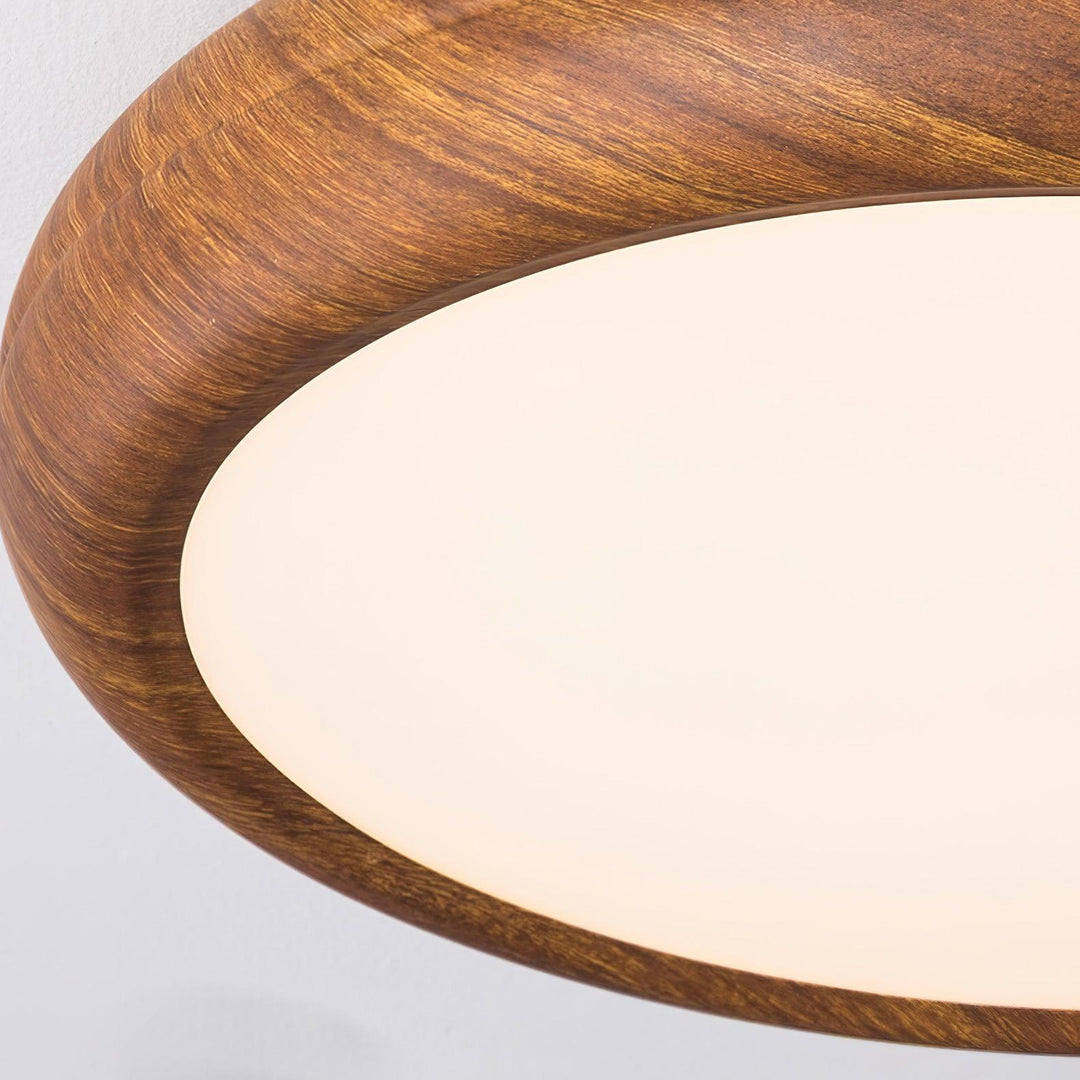 Éclairage de plafond LED, cadre bois scandinave, minimaliste.