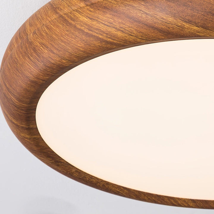 Éclairage de plafond LED, cadre bois scandinave, minimaliste.