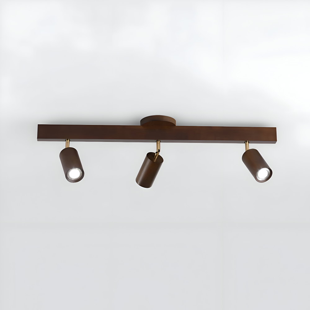 Design NordBeam: spot LED de plafond réglable, bois et métal, pour un éclairage ciblé et moderne.