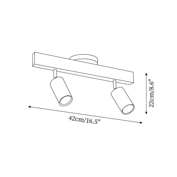 Luminaire LED NordBeam, spot plafonnier orientable, alliance bois et métal, style contemporain.