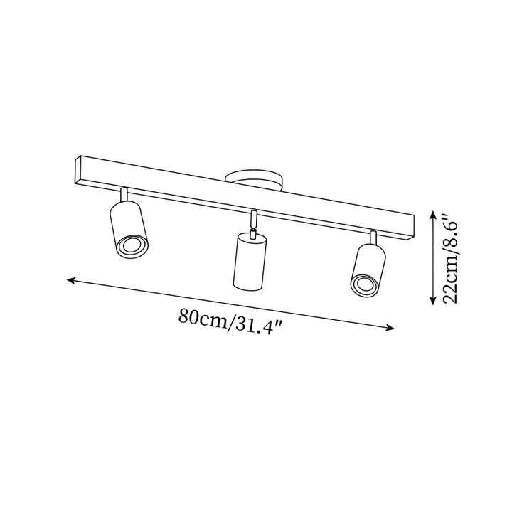 Plafonnier moderne NordBeam, spot LED en bois et métal, idéal pour éclairage cuisine ou couloir.