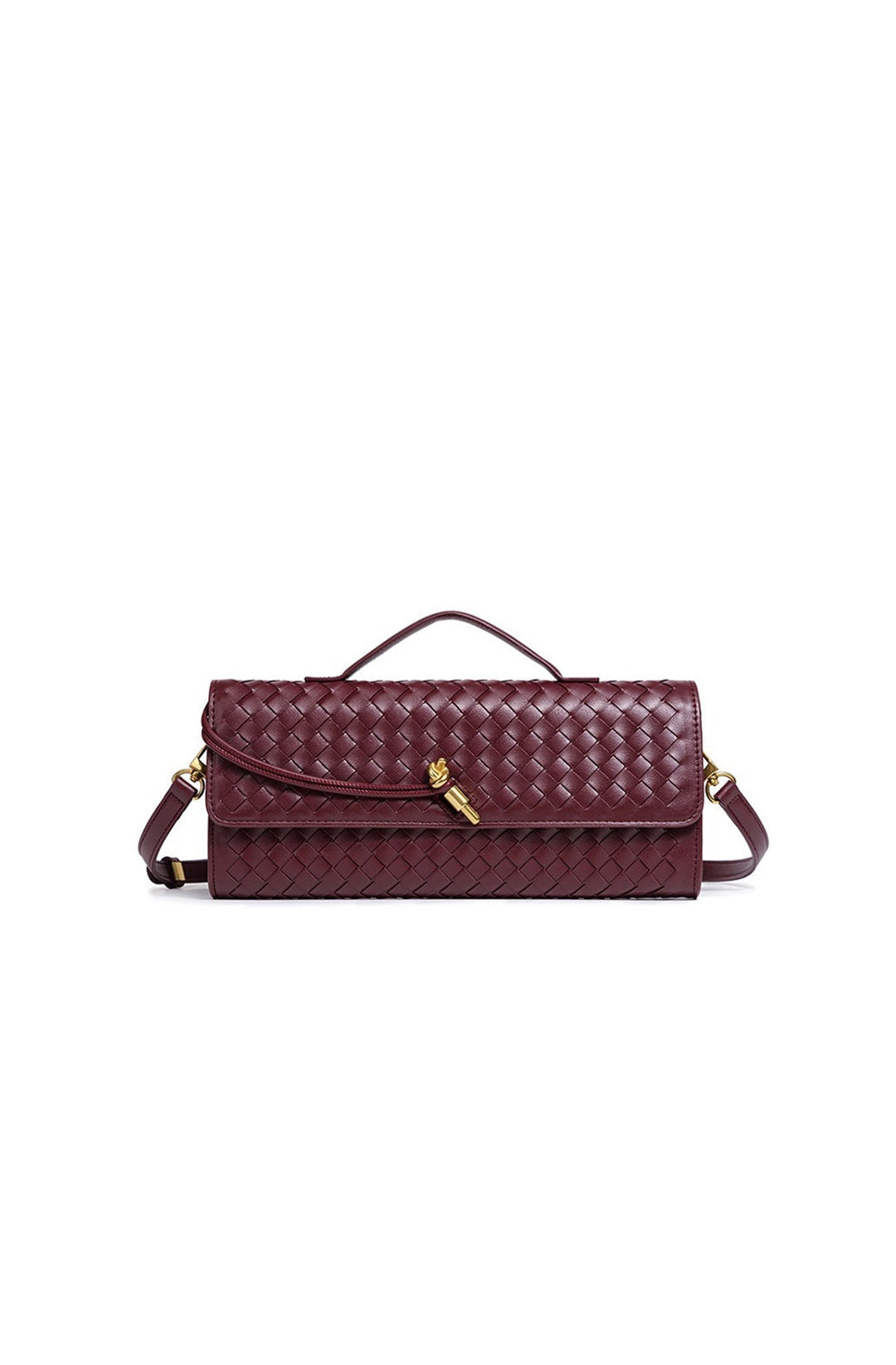 Sac baguette tissé polyvalent pour femme, bandoulière réglable, accessoire mode pour toute occasion.