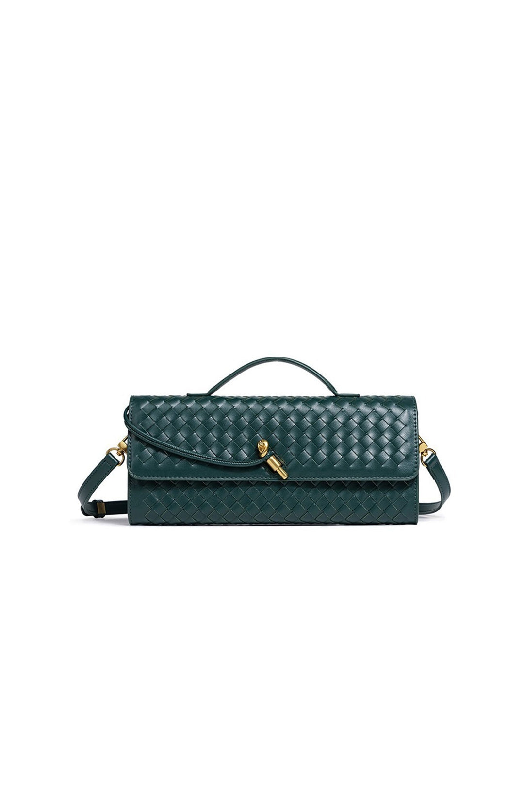 Sac baguette femme classique tissé, forme iconique, bandoulière pour un porté confortable et élégant.
