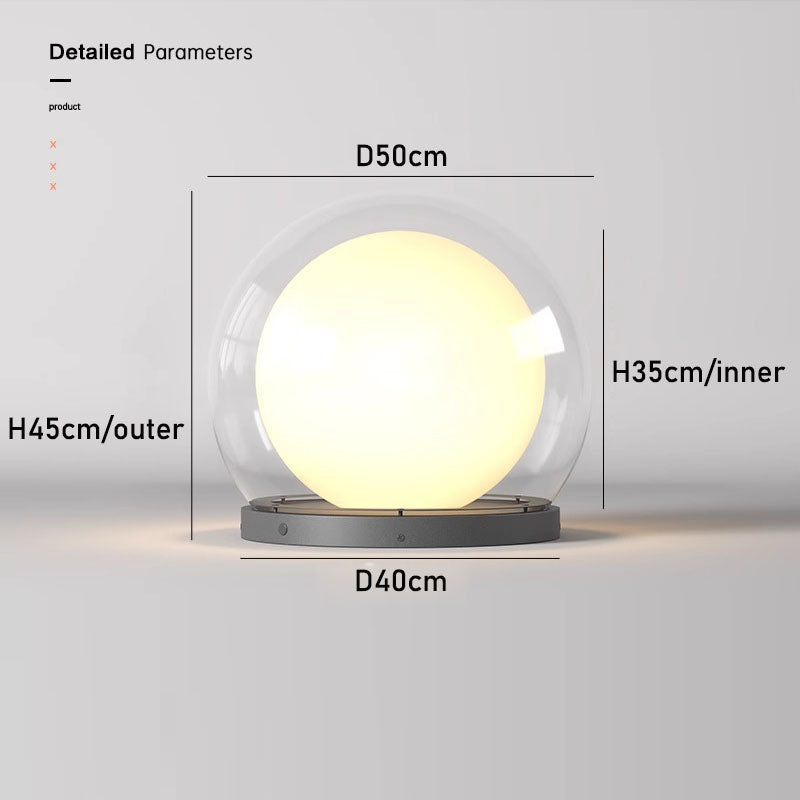 Lampe lune pour extérieur, crée une lumière ambiante chaleureuse dans le jardin ou sur la terrasse.